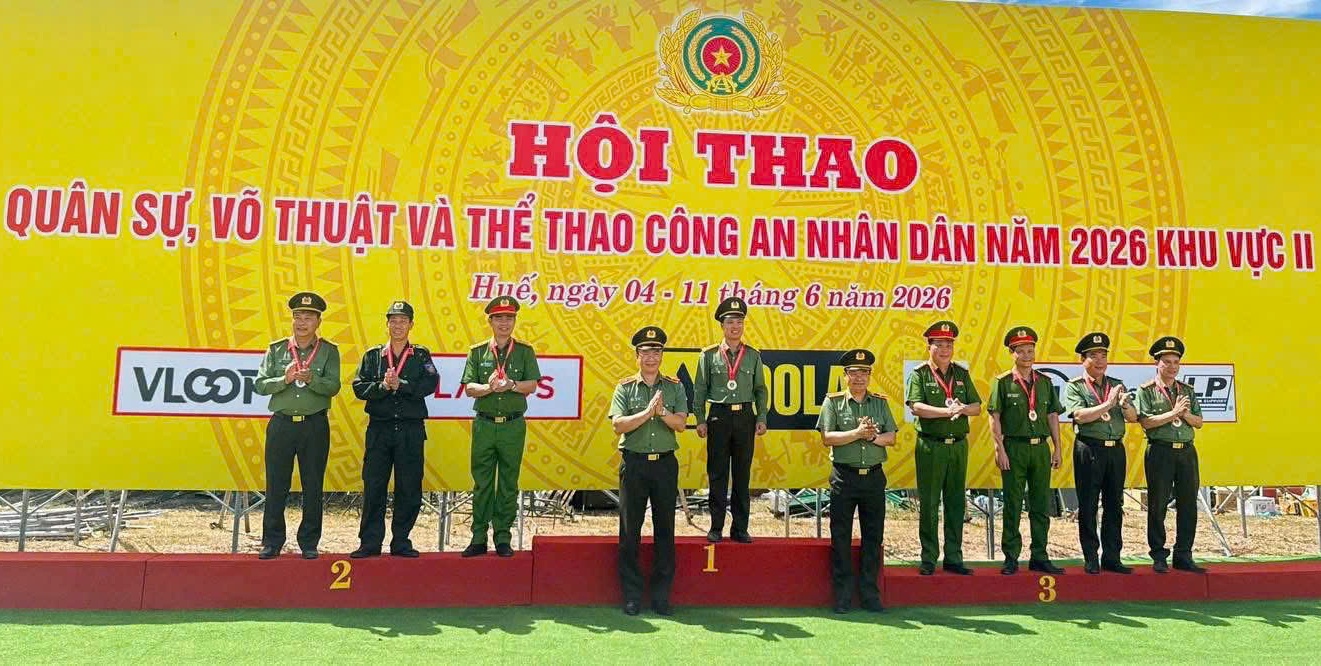 Đội tuyển Công an thành phố đạt giải Ba toàn đoàn tại hội thao quân sự, võ thuật và thể thao Công an nhân dân năm 2026 - khu vực II